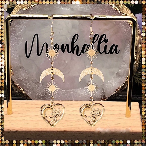 New gold hippie moon sun star phase celestial gods long - Picture 1 of 3